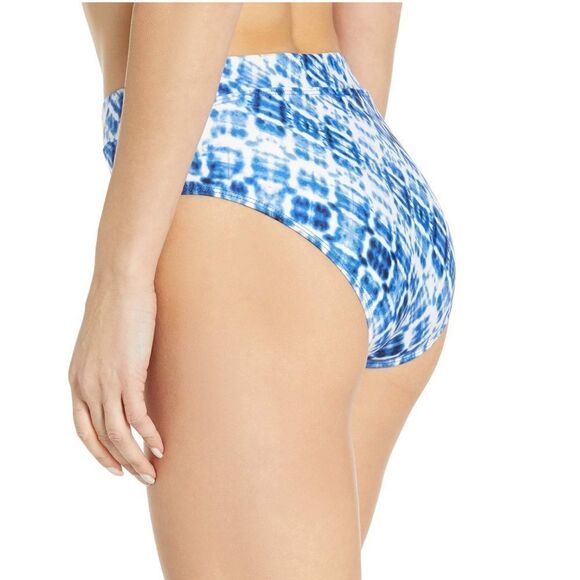 NWOT Splendid High Waist Swim Bikini Bottom XS Black White Leaf - Picture 10 of 12